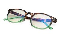 Computer Glasses - Blue Light Blocking Glasses - Anti Blue Light Glasses - Classic Vintage Style Tortoise-Green Frame +1.0