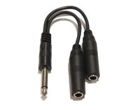 1/4" Inch 6.3 Mm Mono Male Ts to 2 X 1/4" Mono Female Ts Splitter Y Patch Cable