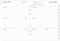 2020 Weekly & Monthly Planner Refill, 5-1/2" x 8-1/4", January 2020 - December 2020, 6-Hole Punched