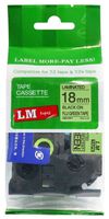 1/Pack LM Tapes - Premium 3/4" Black Print on Bright Green Label Compatible with Brother TZe-D41 P-Touch Tape and Comes with a Great Tape Color/Size Guide for Easy reordering. 18mm 0.7 Laminated