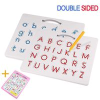 LUCK.XT Magnetic Drawing Board, Magnetic Alphabet Letter Tracing Board- Educational ABC Letters Read Write Learn Preschool Gift for Boys and Girls