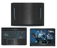 Decalrus - Protective Decal for Acer Predator Helios 300 PH315-52 (15.6" Screen) Laptop Black Texture Brushed Aluminum Skin case Cover wrap BAACprdator_Helio_300_PH315-52Back