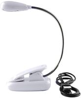 USB Reading Lamp with Flexible Gooseneck, Clip Mount, 36 inch Cable and On/Off Switch (Single Arm, White)