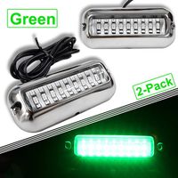 BASIKER 2PCS Boat Underwater Transom Ponton Lights Marine Waterproof Lamps for Driving Swiming Drain Plug Light 27LED 74Lumen/50W (Red/White/Blue/Green)