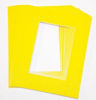 Pack of 10 YELLOW 8x10 Picture Mats Matting with White Core Bevel Cut for 5x7 Pictures