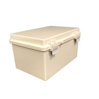 BUD Industries NBF-32018 Plastic ABS NEMA Economy Box with Solid Door, 11-51/64" Length x 7-55/64" Width x 6-9/32" Height, Light Gray Finish