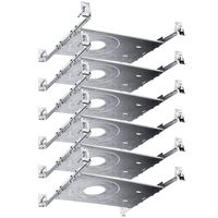 Luxrite New Construction Mounting Plate, 3-4-6 Inch LED Recessed Lighting Kits, Extendable Hanger Bars, ETL Listed - Shallow Recessed Light Housing (6 Pack)