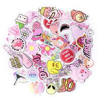 Cute Pink Stickers 50 PCS Teen Girl VSCO Stickers Aesthetic Stickers Waterproof Vinyl Laptop Decal Stickers for Water Bottles, Computer, Travel Case, Skateboard, Guitar, Phone Case