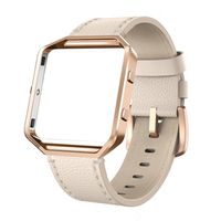 SWEES Leather Bands Compatible with Blaze Smart Watch, Genuine Leather Replacement Band with Metal Frame Small & Large for Women Men, Champagne Gold, Rose Gold, Black, Brown, White, Grey, Beige