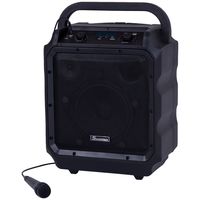 Suono 8'' Powered Speaker, Portable Convenient Speaker with Rechargeable Battery, Wireless Bluetooth, Microphone