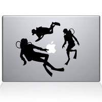 The Decal Guru 2063-MAC-13P-BLA Scuba Divers Decal Vinyl Sticker, Black, 13" MacBook Pro (2015 & Older)