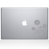 The Decal Guru Flowers MacBook Decal Vinyl Sticker - 15" MacBook Pro (2015 & Older) - Silver (1062-MAC-15P-S)