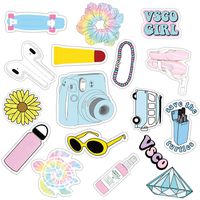 VSCO Stickers for Hydro Flask, Girls Stuff Cute Waterproof Trendy Stickers for Teens for Waterbottle,Laptop,Phone,Tablet,Travel Extra Durable 100% Vinyl(50 Pack).