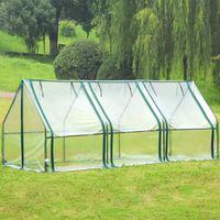 Quictent Waterproof UV Protected Reinforced Mini Cloche Greenhouse 95" WX 36" D X 36" / 71" WX 36" D X 36" H Portable Green Hot House- 50 Pcs T-Type Plant Tags Include (95" X 36" X 36")