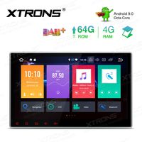 XTRONS 10.1 Inch Android 9.0 Car Stereo Radio DVD Player Universal Double Din GPS Navigator Octa Core 4G RAM 64G ROM Multi-Touch Screen Adjustable Viewing Angles Head Unit Supports OBD2 TPMS WiFi
