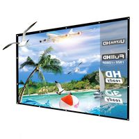 180 inch Projector Screen Portable Outdoor Movie Screen, 16:9 Big Size Folding HD Movie Screen for Home Theater Office Presentation. Easy Install on Mount/Wall with Hanging Hole for Front Projection