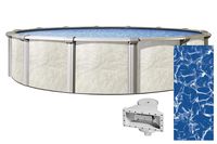 Lake Effect Forever 27 Foot Above Ground Swimming Pools | 54 Inch Height | Resin Protected Steel Sided Walls | Bundle with Sunlight 25 Gauge Overlap Liner & Widemouth Skimmer