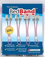 Bed Band- Pink. Original Bed Sheet Holder Straps (1 Pack) - USA Company- Sheet Grippers Suspenders with Smart Cordlock Button - Adjustable Fitted Sheet Holders with Bedsheet Clips - Corner Fasteners.