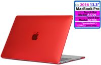 iPearl mCover Hard Shell Case for New 2016 13-inch Model A1706 / A1708 MacBook Pro (Red)