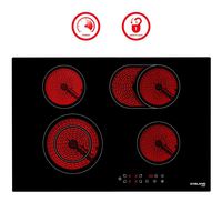 30" Electric Cooktop, GASLAND Chef CH77BF 240V Built-in Coil Electric Radiant Hob, 4 Burner 30 Inch Electric Ceramic Stove Top, Drop-in Sensor Control Electric Cooker with Child Safety Lock and Timer