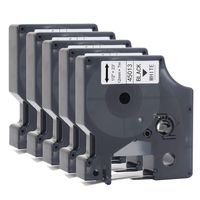 5-Pack Compatible Dymo Letratag Refills D1 45013 Label Tape S0720530 Black on White for DYMO LabelManager 160 210D 280 360D 420P Wireless PnP 220P 260P 450D 500TS 1/2 Inch 23 Feet Label Maker Tapes