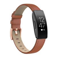SWEES Compatible with Fitbit Inspire HR Bands/Inspire Band, Classic Leather Wristband Women Men Accessories Bands Compatible with Fitbit Inspire/Inspire HR Fitness Tracker Brown
