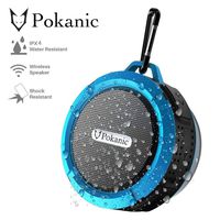 HD Water Resistant Bluetooth Shower Speaker C6, POKANIC Waterproof Handsfree Portable Speakerphone Built-in Mic,Outdoor Indoor Camping Bath Bike Pool, Control Buttons Dedicated Suction Cup (Blue)