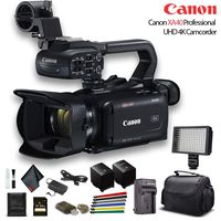 Canon XA40 Professional UHD 4K Camcorder (3666C002) W/Extra Battery, Soft Padded Bag, 64GB Memory Card, LED Light, and More Base Bundle
