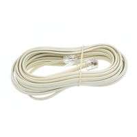RJ11 6P4C Modular Telephone Extension Cable Phone Cord Line Wire (15 Feet, beige)