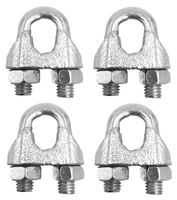 BRUFER Wire Rope Clamp Clip for Cables Zinc Plated - 1/2" inch - Bulk Pack of 4 Pieces