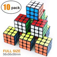 Full Size 3×3 Cube Set,Puzzle Party Toy, Eco-Friendly Material with Vivid Colors,Party Favor School Supplies Puzzle Game Set for Kids and Adults（10 Pack）