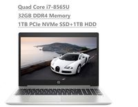 2019 HP Probook 450 G6 15.6" FHD (1920x1080) Business Laptop (Intel Quad-Core i7-8565U, 32GB DDR4, 1TB PCIe NVMe M.2 SSD +1TB HDD) USB Type-C, WiFi, Backlit Keys, RJ45, HDMI, Windows 10 Pro 64-bit