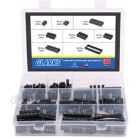 Glarks 122Pcs 2.54mm Pitch DIP IC Sockets Solder Type Adaptor Assortment Kit (6/8 / 14/16 / 18/24 / 28/40 Pins)