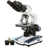 AmScope B120C Siedentopf Binocular Compound Microscope, 40X-2500X Magnification, Brightfield, LED Illumination, Abbe Condenser, Double-Layer Mechanical Stage