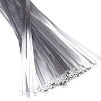 Zip Ties 12" 100pcs Stainless Steel Zip Tie Self Lock Cable Ties Exhausted Wrap Coated Locking Ties Outdoor Metal Zip Ties Fence Strap Lines Multi-purpose Locking Cable Zip Tabs Aprince
