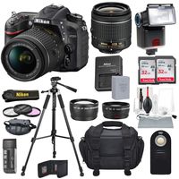 Nikon D7200 with 18-55mm f/3.5-5.6G VR Lens + 64GB, Deluxe Accessory Bundle and Cleaning Accessories and Deluxe Professional Camera case