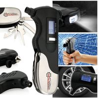 Oct17 Digital Tire Air Pressure Gauge, Car Bicycle Monitor LCD, 9-in-1 Emergency Survival Repair Multi-Function Tool Kit, Safety Hammer, Flashlight, Seatbelt Cutter