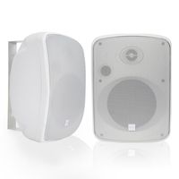Pyle Bluetooth Dual 6.5'' Wall-Mount Marine Speakers Active Powered System Indoor/Outdoor Water & Weather Resistant 2-Way Full Range Stereo Sound Gold Plated Post 1000 Watt White (PDWR65BTRFW)