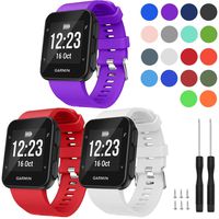 GVFM Band Compatible with Garmin Forerunner 35, Soft Silicone Replacement Watch Band Strap for Garmin Forerunner 35 Smart Watch, Fit 5.11-9.05 Inch (130-230 mm) Wrist (Purple, Red and White)