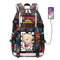 My Hero Academia Anime Boku no Hero Academia Cosplay Backpack Daypack Bookbag Laptop School Bag with USB Charging Port (Color 3A)