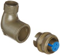 Amphenol Industrial 97-3108B-10SL-4S Circular Connector Socket, Threaded Coupling, Solder Termination, Angle Plug, Split Backshell, 10SL-4 Insert Arrangement, 10SL Shell Size, 2 Contacts