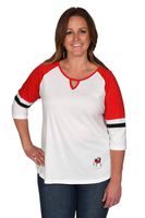 UG Apparel NCAA Georgia Bulldogs Baseball Trim Top, Off-White, X-Large