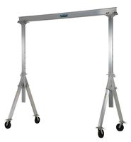 Vestil AHA-2-15-10 Aluminum Adjustable Gantry Crane, 2000 lb. Capacity, 15' Overall Beam, 96" Usable Trolley Travel Distance, Under I-Beam Range 92"-120", 130" Height