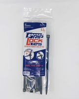 Rubber Lined, Releasable, Heavy-Duty Zip Ties, UV Rated, 8 Inch, Reusable, Black Nylon Zip Ties, Assorted Colors (Blue, Red, Orange) - GripLockTies (15, Blue)