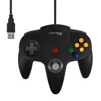 Retrolink Nintendo 64 Classic USB Enabled Wired Controller for PC and MAC, Black