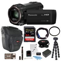 Panasonic HC-V770 HD Camcorder w/ SanDisk 64GB SD Card & Li-ion Battery Bundle