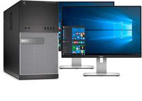 Dell Optiplex 9020 Mini Tower Desktop PC, Intel Core i7-4770, 16GB Ram, 2TB SATA Drive + 256GB SSD WiFi, DVD-RW, Dual 22" LCD, Windows 10 Pro (Renewed)