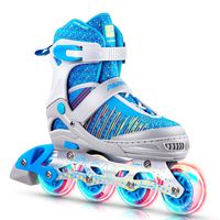 PAPAISON Girls and Boys Adjustable Inline Skates with Light up Wheels, Roller Blades for Kids and Youth, Women Ladies