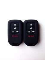 Autobase Silicone Key Fob Cover for 2019 2018 2017 2016 2015 Honda Accord Civic CR-V CRV Pilot Passport Insight EX EX-L Touring | Car Accessory | Key Protection Case 2 Pcs (Black)