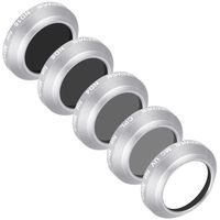 Neewer 5 Pieces Filter Kit for DJI Mavic Pro Drone Quadcopter, Includes: UV CPL ND4 ND8 and ND16 Filter, Made of Optical Glass and Aluminum Alloy Frame (Silver)